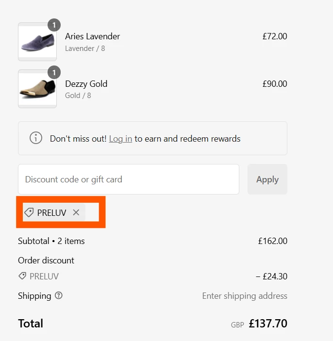 Just Mens Shoes verified Coupon code PRELUV